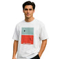 Nobero MenS Letter Print Oversized Fit T-Shirt (1M-Twrt-C1092_White