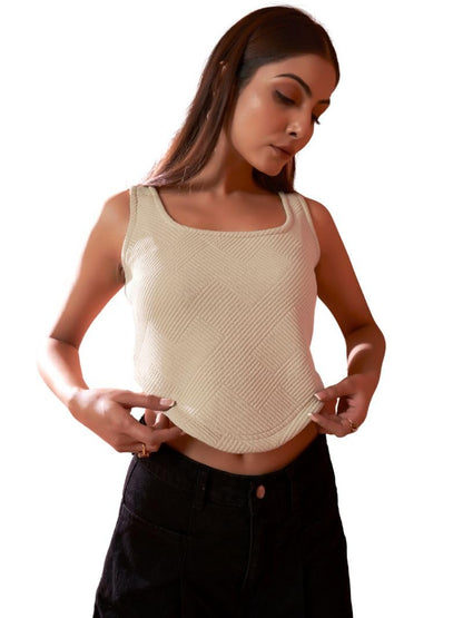 Greciilooks WomenS Solid Regular Fit Tops (Gl-W.Top-W2266_Beige