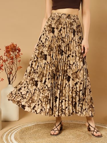 Kzully Crepe Western WomenS Skirts Brown