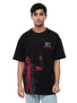 The Souled Store Official Deadpool: Great Irresponsibility Men and Boys Oversized fit Graphic Half Sleeve Cotton Black Color Ove