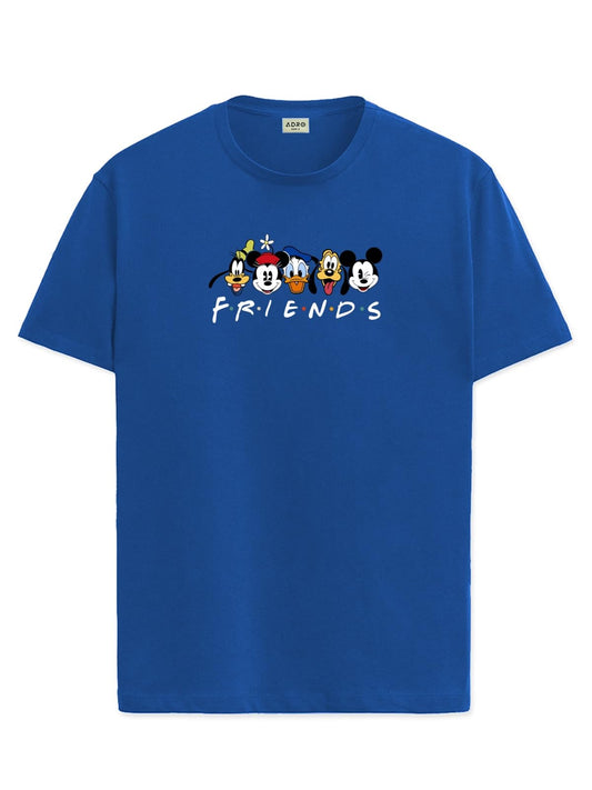 ADRO T Shirts for Boys & Girls | Friends Printed T-Shirt | Ages 3-14 | 100% Cotton Round Neck Tshirt for Boys |KRN-L2-FRIEND-RB-