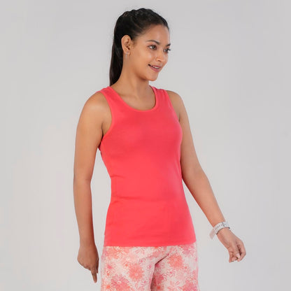 Rupa Colors Playsure Solid 100% Combed Cotton Rib Fabric, Womens Tank Top, Sleeveless Pack of 1