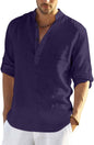 Hemadhav MenS Regular Fit Cotton Blend Casual Kurta Purple