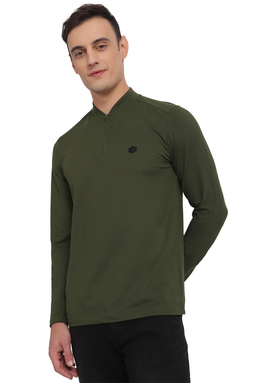 Allen Solly Men Regular Fit Solid Casual Cotton Full Sleeve T-Shirt