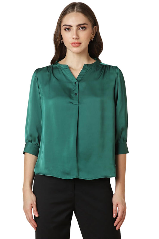 Allen Solly Women Regular Fit Solid Formal T-Shirt