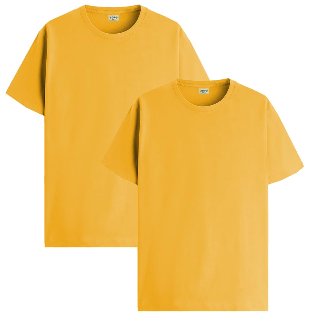 ADRO T Shirts Pack of 2 Mens Tshirts Cotton T Shirts for Men Tshirt T-Shirts Combo T Shirts Tshirts for Men Plain Solid Tshirts