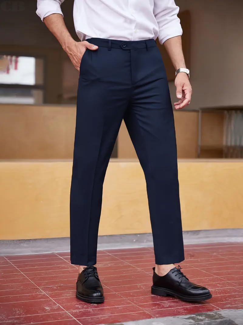 CB-COLEBROOK Mens Formal Pants Stretch Work Dress Pants 30/32/34/36/38 Quick Dry Lightweight Casual Comfy Trousers with Pockets
