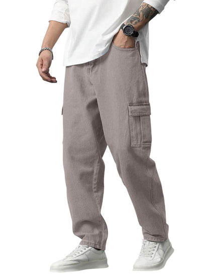 Men Loose Fit Mens Flip Pocket Cargo || Mens Stylish Cotton Loose Fit Denim Cargo Jeans || Multi-Pocket Styling || Perfect for
