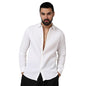 Campus Sutra Mens Chalk White Self-Design Striped Shirt for Casual Wear | Spread Collar |Long Sleeve | Button Closure | Shirt C
