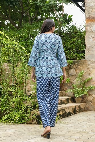 Greciilooks Rayon Ethnic Kurta Set Blue