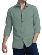Finivo Fashion MenS Casual Cotton Plain Button Down Shirts Full Sleeve Textured Summer Beach Shirt For Men Green