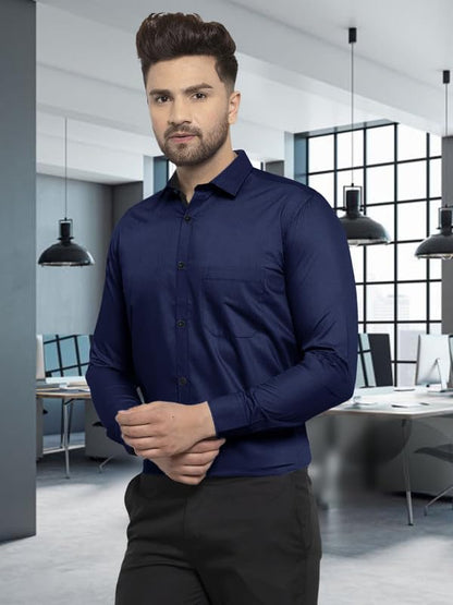 Pinkmint Mens Combo Shirt Cotton Stylish Spread Collar Long Sleeve Shirt Formal Wear (Pack of 3)