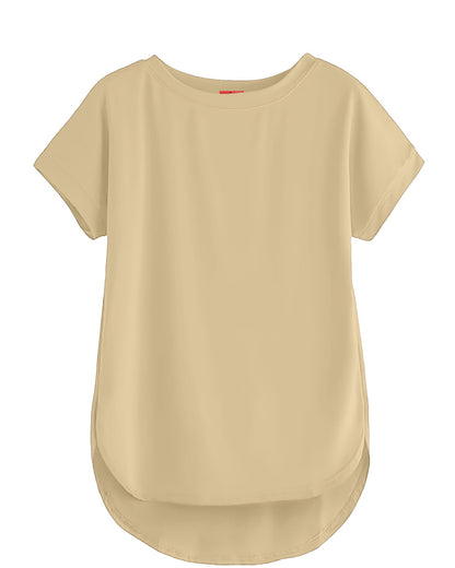 SHODOX Womens Cotton Blend Solid Regular fit Round Neck Short Sleeve T-Shirt (Pack of 1)