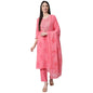 anubhutee Women's Cotton Pink Gota Patti Ethnic Motifs Printed Straight Kurta Suit Set with Pants and Dupatta