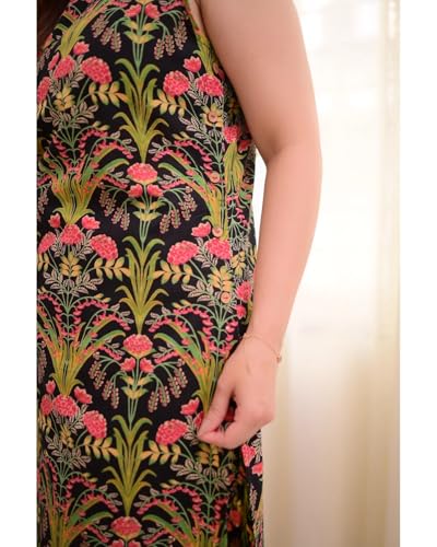 Leriya Fashion WomenS Viscose Rayon Regular Floral (Lf-W.Kurta Set-K2768&P190_Black