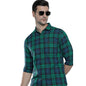 The Indian Garage Co Men Blue Checkered Slim Fit Casual Shirt