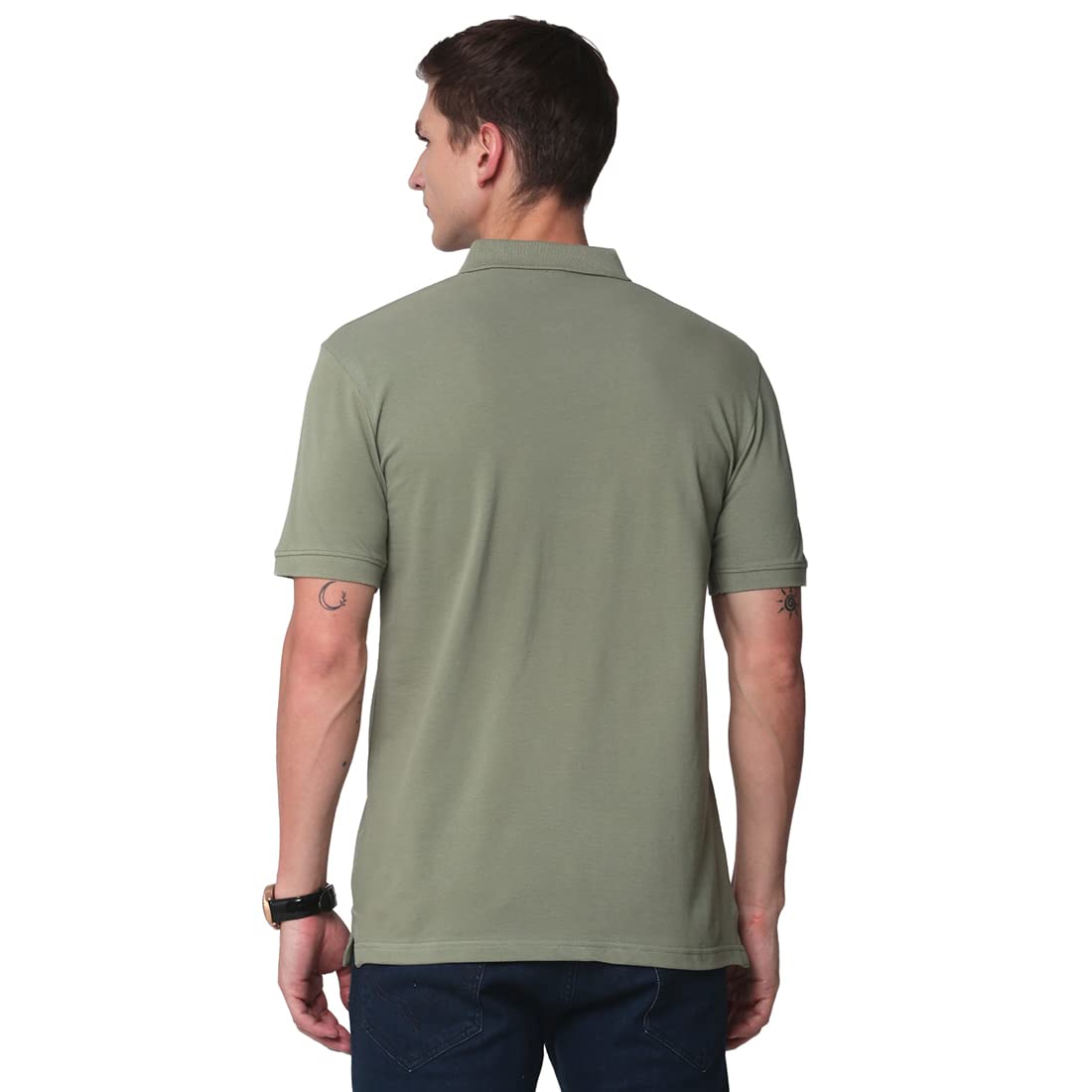 ADRO Men's Premium Cotton Polo T-Shirt (PN23-M-PLN-OL_Olive)