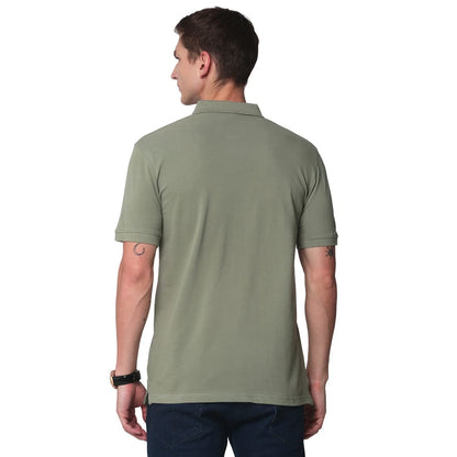 ADRO Men's Premium Cotton Polo T-Shirt (PN23-M-PLN-OL_Olive)