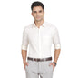 Turtle Men 100% Cotton Slim Fit Jacquard Print White Party Shirt