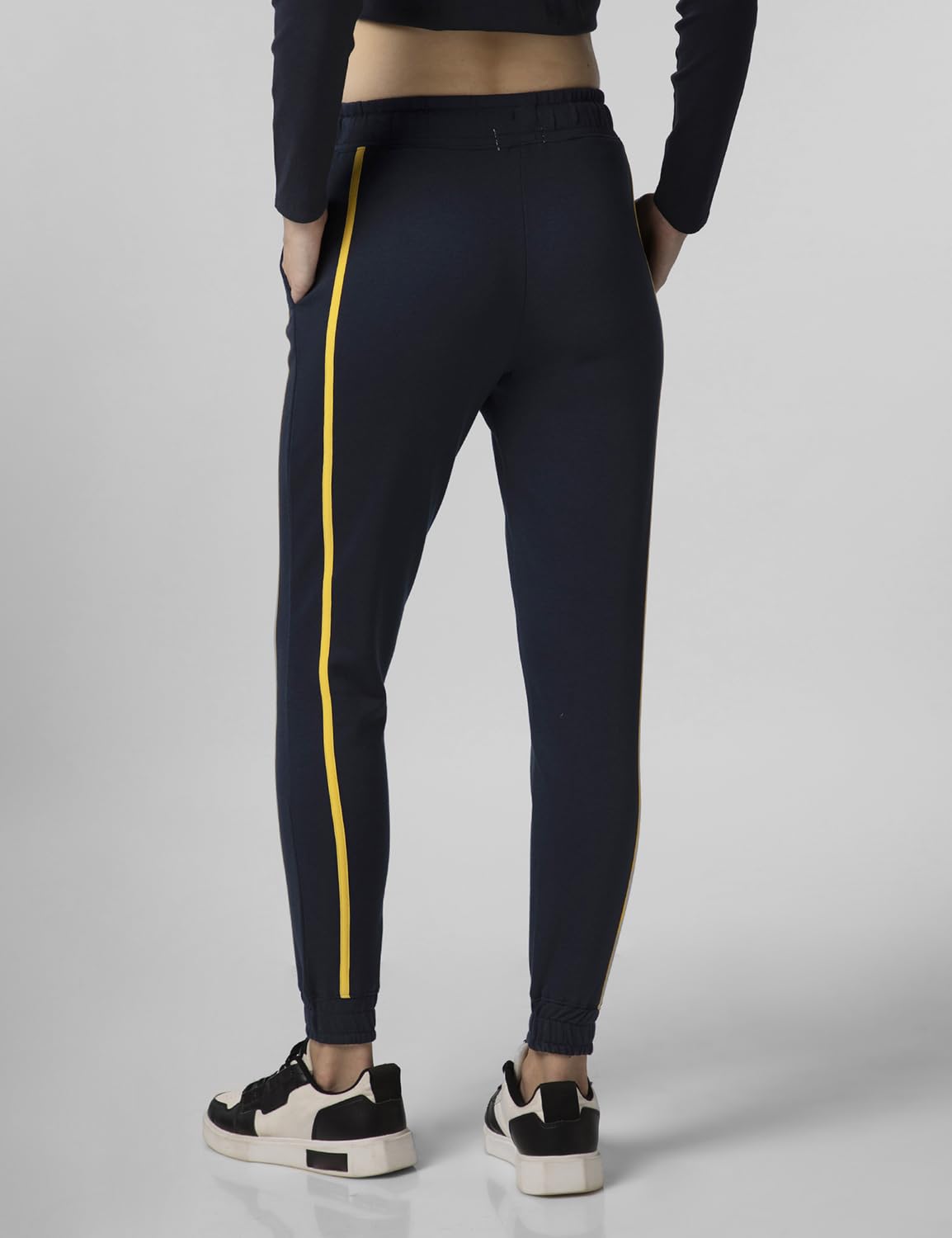 FYLTR Womens Joggers with Side Tape Detailing - Elasticated Waistband | Contrast Drwacord | Elastic Hem