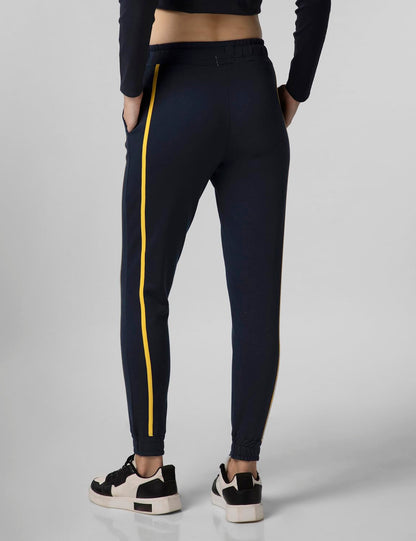 FYLTR Womens Joggers with Side Tape Detailing - Elasticated Waistband | Contrast Drwacord | Elastic Hem