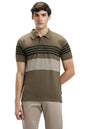 Dennis Lingo Mens Olive Cotton Polo Neck Tshirt, Regular Fit Half Sleeve (XL)