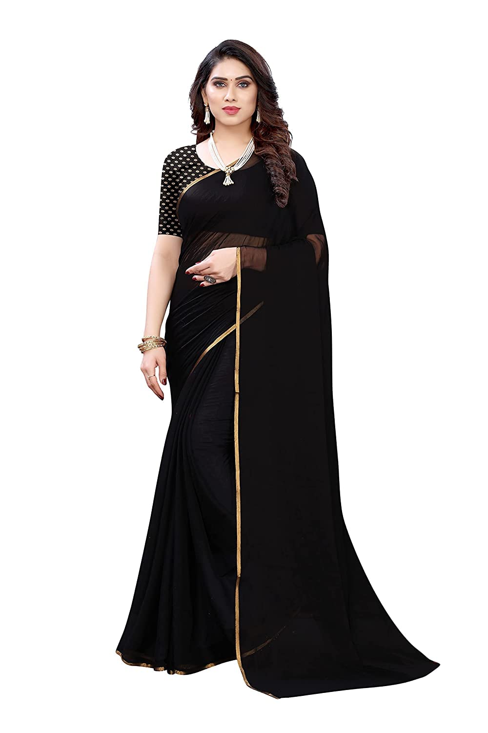 Anni Designer Art Silk Printed Saree (Manchang-Navy Blue Free)