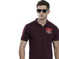 The Indian Garage Co Men Slim Fit Placement Embroidery Polo Collar Tshirt Maroon