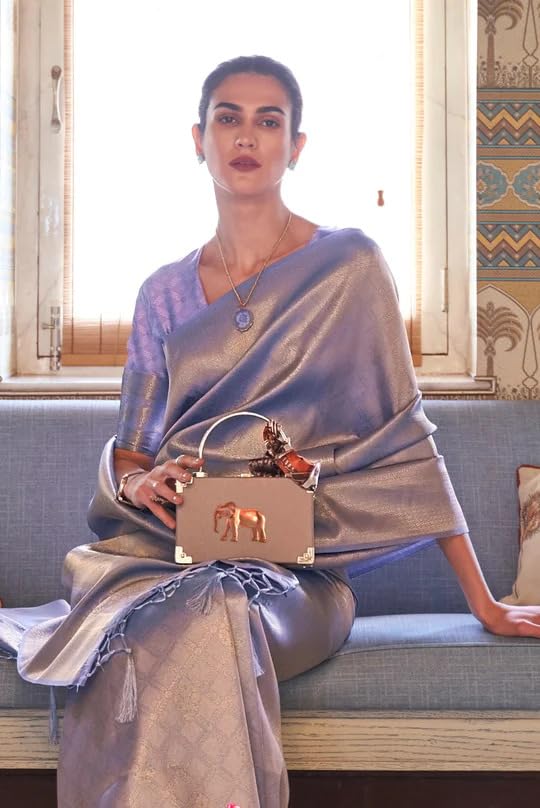 Madhuhansh WomenS Kanjivaram Banarasi Silk Saree Zari Woven For Festival Wedding With Rich Pallu Design And Unstitched Blouse P