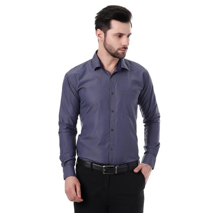 Xjarvis Austin MenS Cotton Blend Shirt |Slim Fit Formal Shirt With Pocket |Plain | Long Sleeve Spread Collar | Casual Wear Regu
