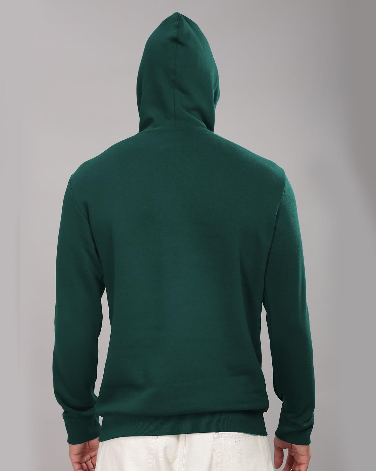 ADRO Men's Cotton Neck Hooded Sweatshirt (H24-FAST-GRN_Green