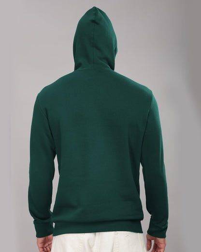 ADRO Men's Cotton Neck Hooded Sweatshirt (H24-FAST-GRN_Green
