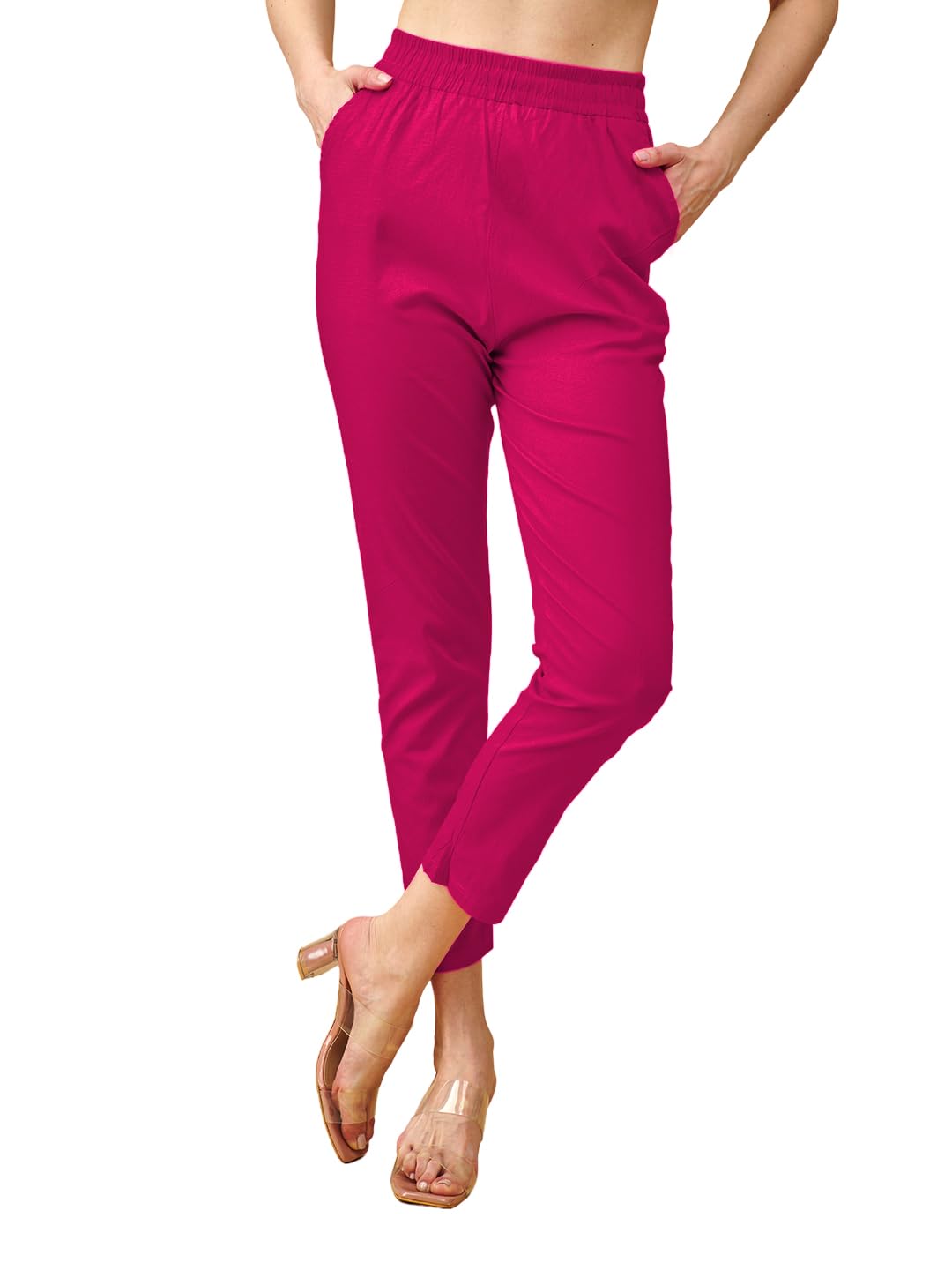 Lyra Cotton Pant For Women  Stylish & Comfortable Slub Cotton Blend With Lycra | Plus Fit | Cross Pocket Design | Color Lock Tec