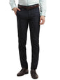 Turtle Men Poly Viscose Striped Ultra Slim Fit Navy Formal Trouser