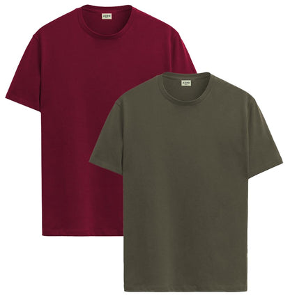 ADRO T Shirts Pack of 2 Mens Tshirts Cotton T Shirts for Men Tshirt T-Shirts Combo T Shirts Tshirts for Men Plain Solid Tshirts