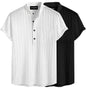 Deelmo Combo Of MenS Polyster Kurta With Mandarin Collar, Half Placket Buttons, Front Pocket | Half Sleeves | Soft & Breathable