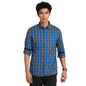 Turtle Men 100% Cotton Slim Fit Blue Full Sleeve Casual Shirt