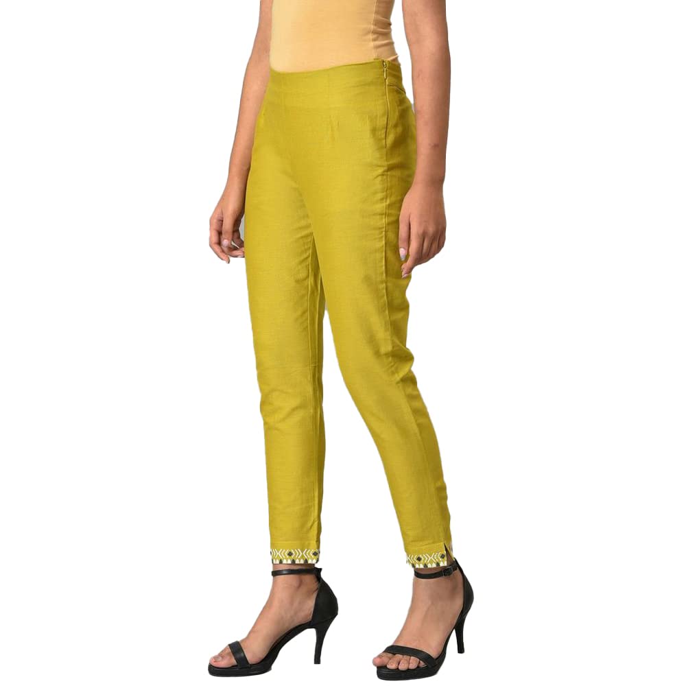 W Cotton Blend Strechable Parallel Pants For Women | Cotton Blend Parallel Pants For Women | Trousers For Women | W For Woman