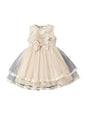 Tagas GirlS Polyester Fit And Flare Knee-Length Dress (Kd-65_Cream