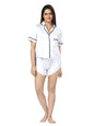 Aarika WomenS Cotton Shirt & Shorts Pajama Set Night (Ns-Re-5407_White_M)