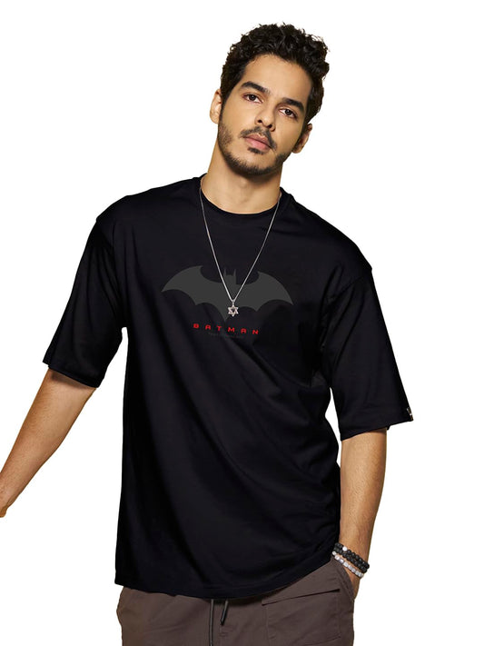 Bewakoof Mens Graphic Print Oversized Fit Half Sleeve Round Neck Cotton T-Shirt