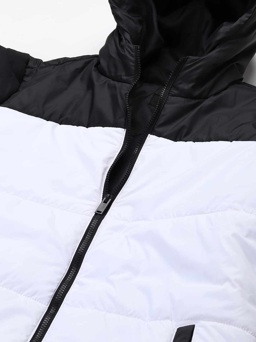 Dennis Lingo MenS Long-Sleeve Regular Fit Colorblocked Hooded Puffer Jacket - Waterproof, Lightweight, Casual Winterwear For Men