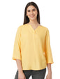 FYLTR Womens Fashion V-Neck Top with Roll-up Sleeves