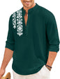 Finivo Fashion MenS Regular Fit Cotton Blend Short Kurta Shirt | Full Sleeve Ethnic Shirt With Mandarin Collar And Button Plack