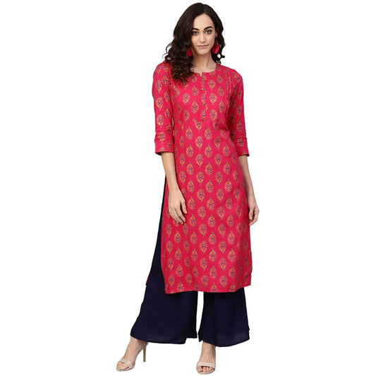 anubhutee Womens Rayon Printed Kurta with Palazzos