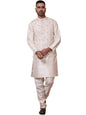Jompers Mens Sequins And Printed Nehru Jacket With Solid Kurta Pyjama Set