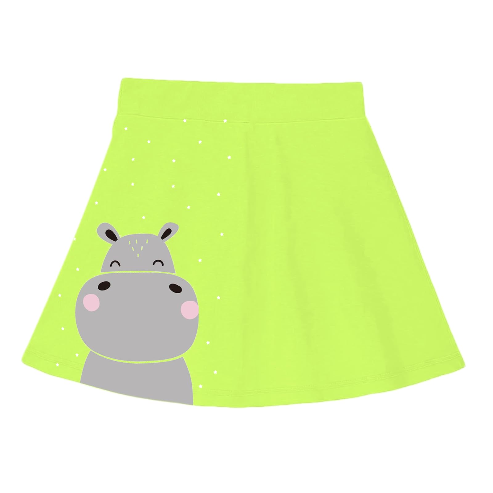 Kyda KidsGirls Cotton Printed Skirt Attached With Inner Lycra Shorts(Pack Of 1) Neon