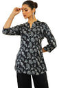 Soch Womens Black Rayon Tunic with Floral and Paisley Print