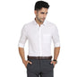 Turtle Men Cotton Linen White Solid Slim Fit Full Sleeve Formal Shirt