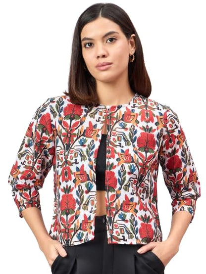 Style Quotient Women Ethnic Printed Shrug Multicolour